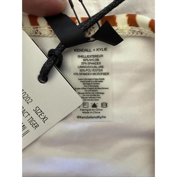 Kendall & Kylie XL Brown Rust Abstract Tiger Zebra Animal Bikini NWT - Picture 3 of 9